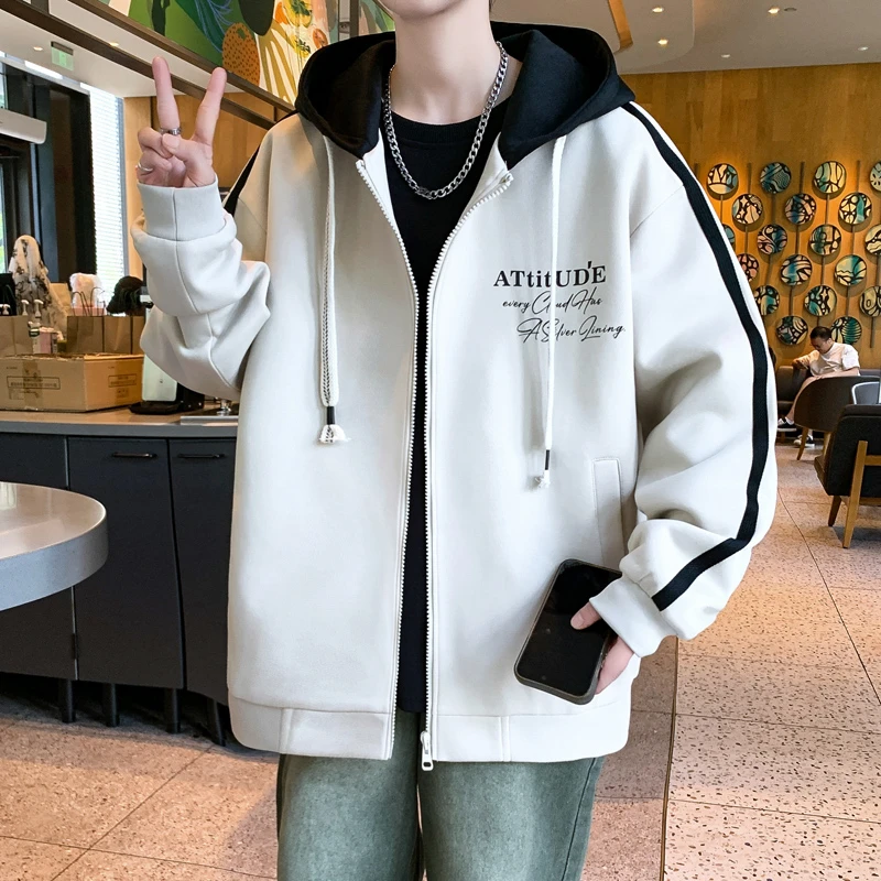 春秋款青少年连帽外套2025新款初高中爆款潮流帅气宽松休闲棒球服