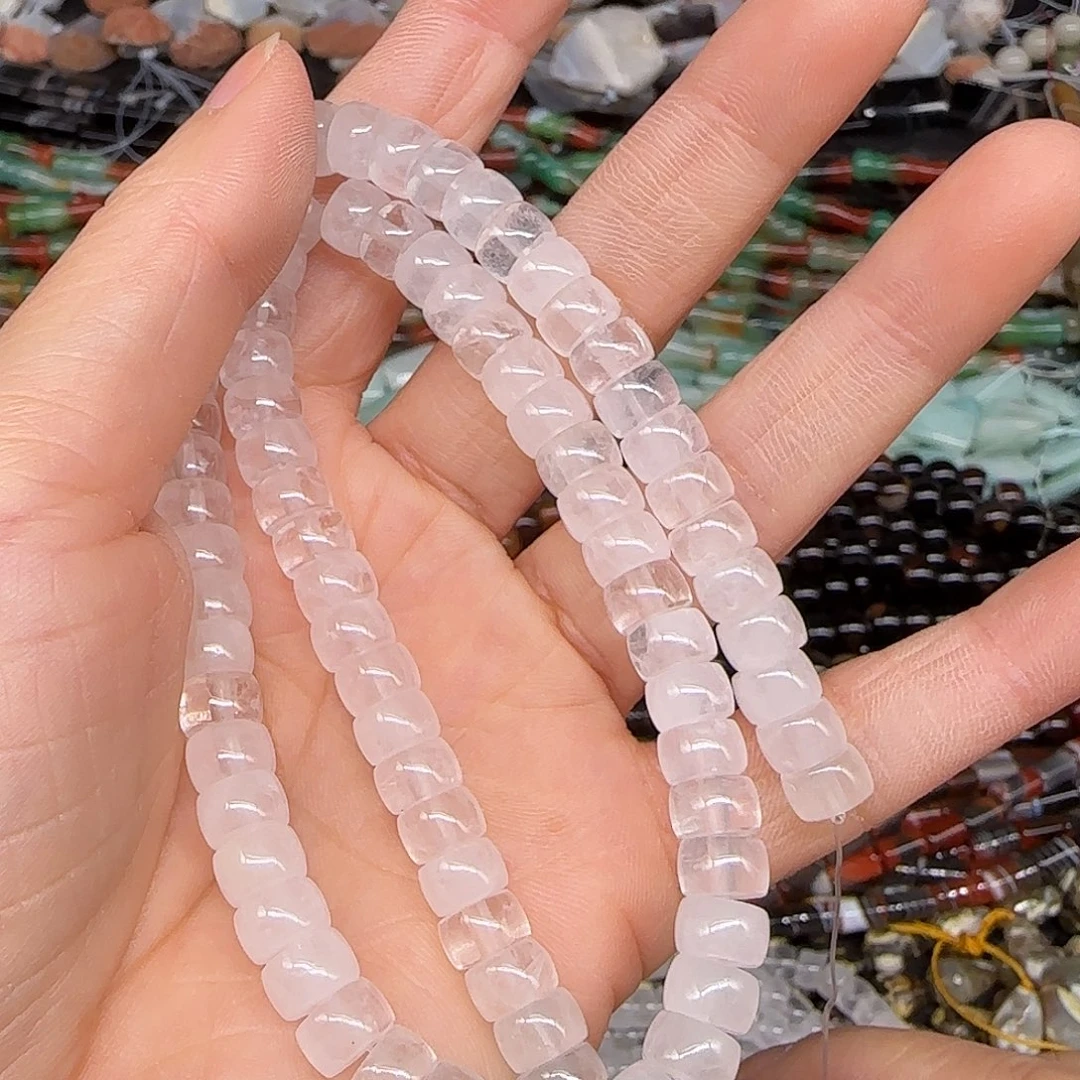 玛瑙/玉髓合金珠宝半成品白水晶7mm一条