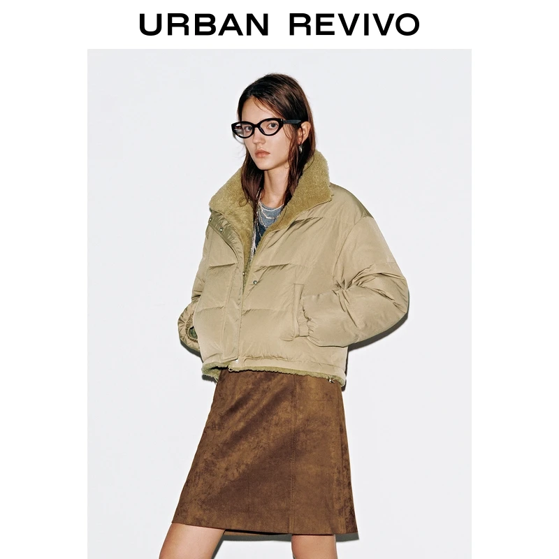 UR2025冬季新款女装琥珀流光风立领毛绒羽绒服UYV150074