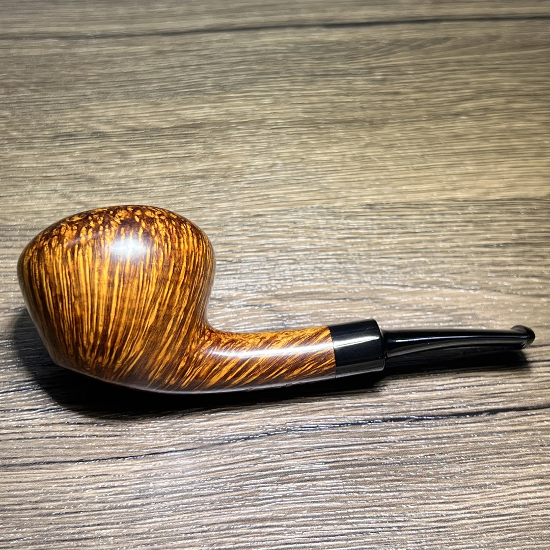 中国制斗师袁枚自由式瘤皮2火级石楠木手工烟斗石楠木烟斗