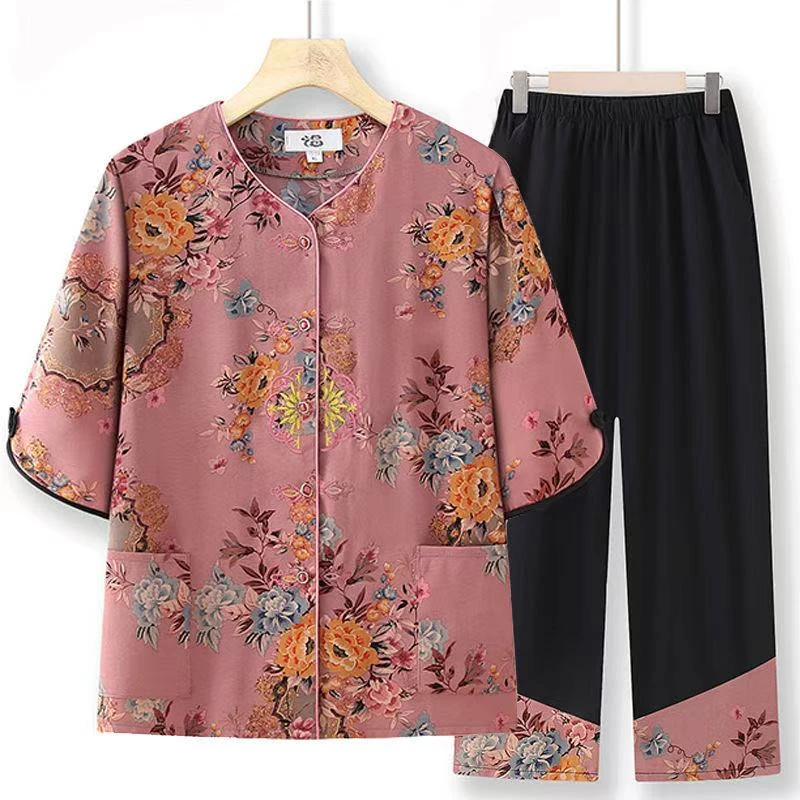 9107-夏装衬衣女套装薄款开衫夏季衬衫两件套衣服【B仓黄包里】