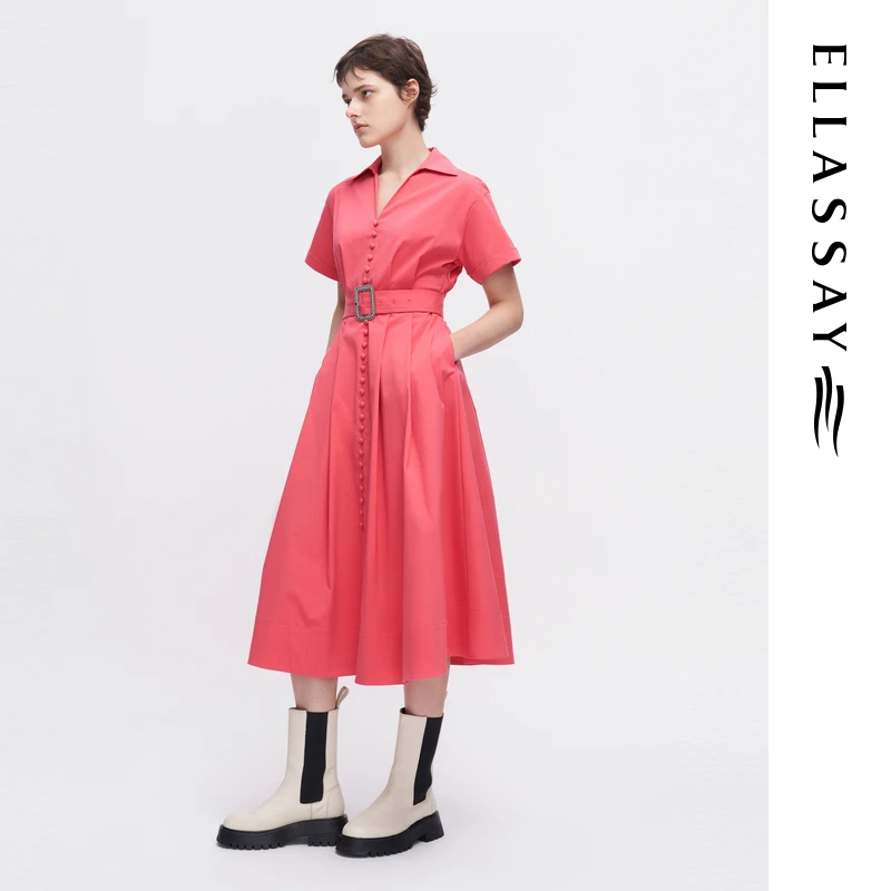 ELLASSAY歌力思春夏简约时尚都市摩登连衣裙女EWW341Y176