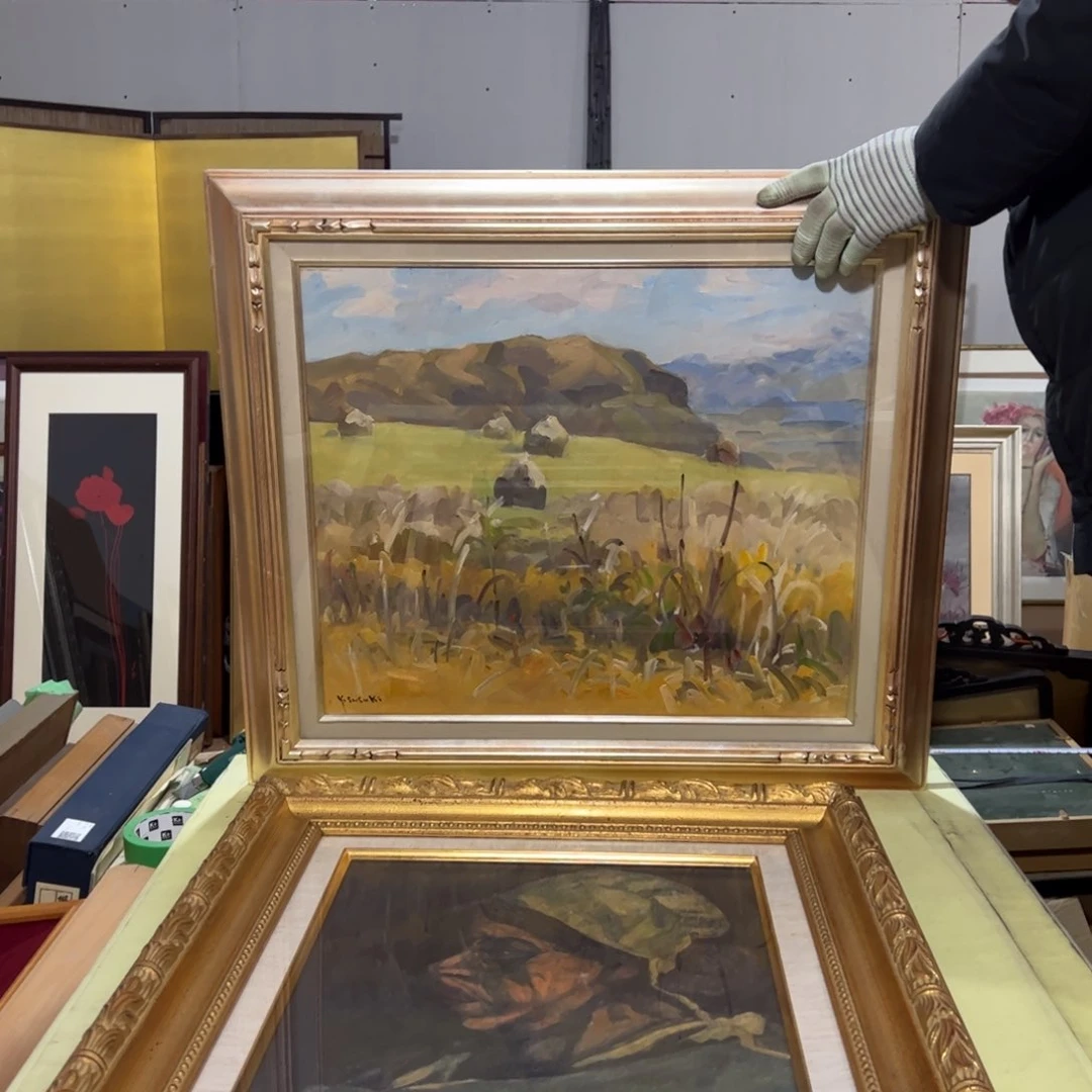 绘画柳**声屏风框画茶空间设计