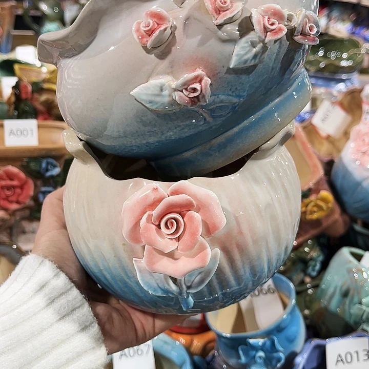 瓷片花盆艺术品多肉