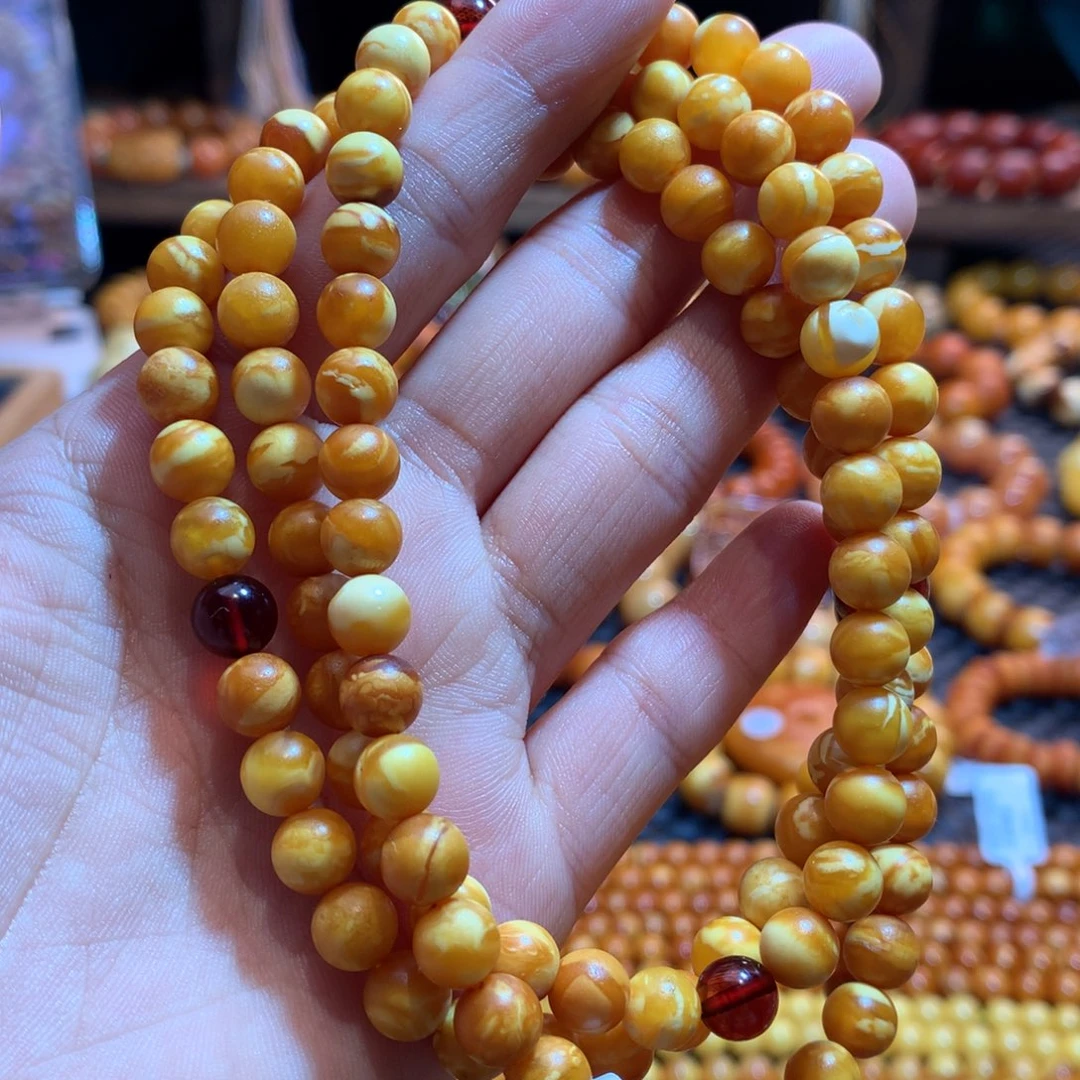 琥珀未镶嵌手链蜜蜡