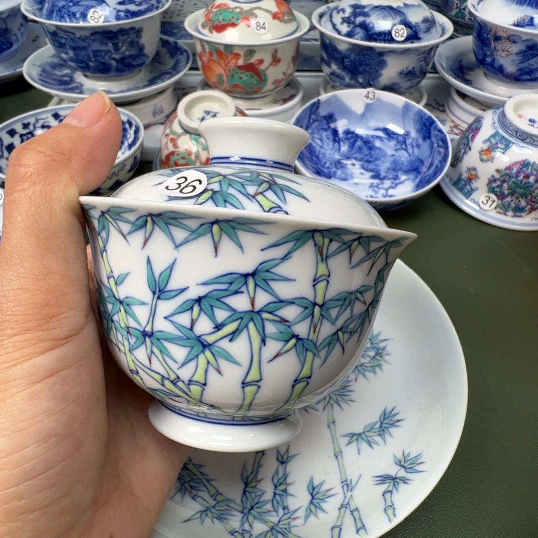 陶瓷景德镇纯手工纯手绘茶具木木36