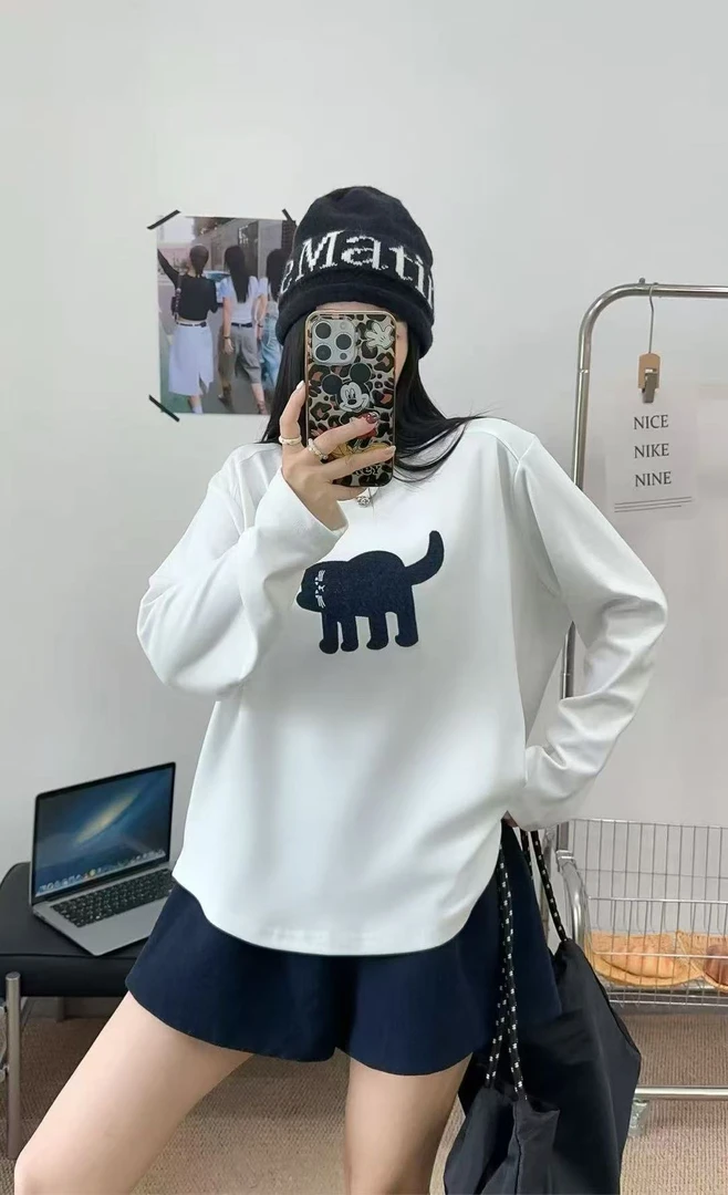 178贴布小猫女士秋冬打底衫