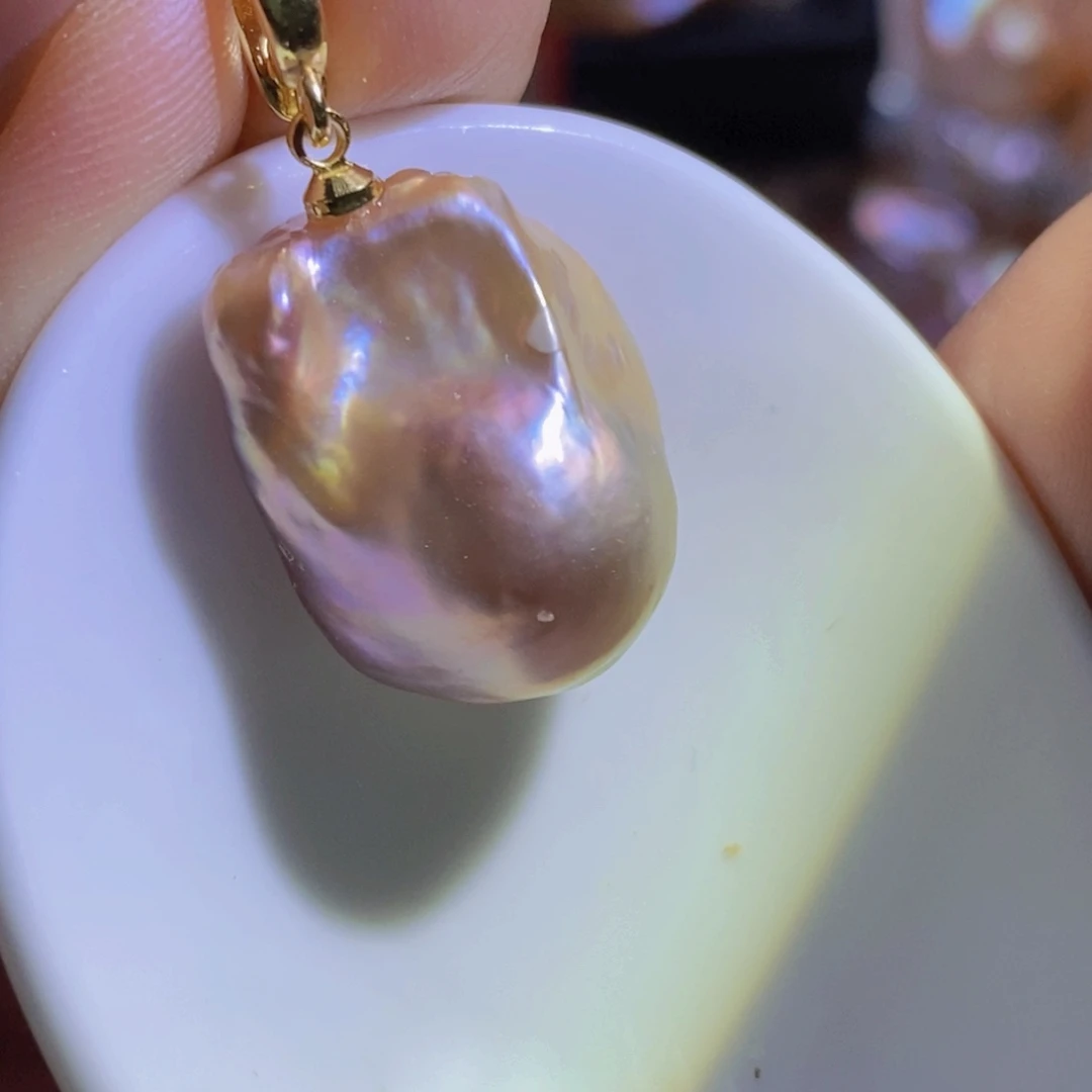 银S925镶嵌淡水珍珠微瑕