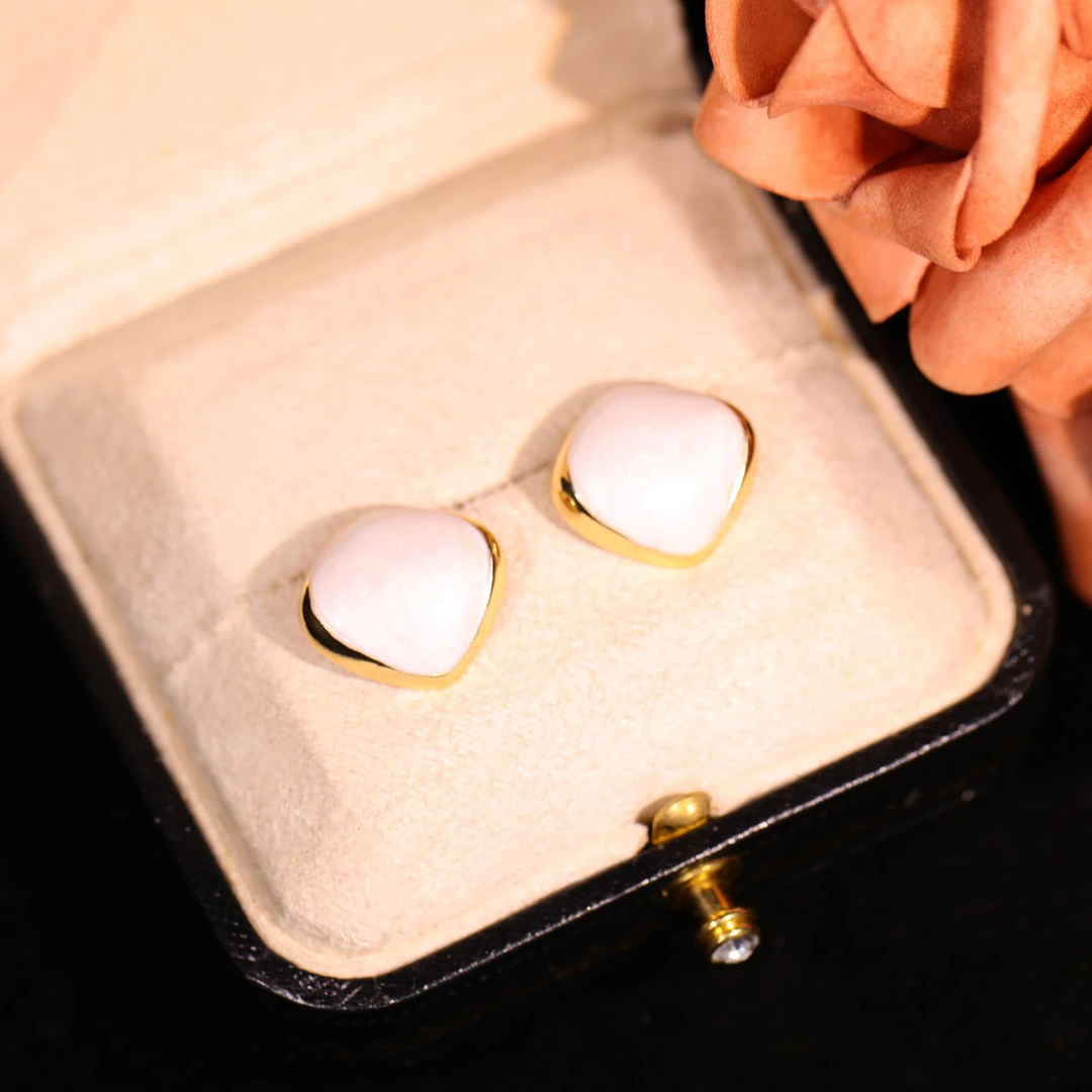 铜合金耳饰 【贝意】轻奢时尚气质百搭高级小众设计感耳饰RH1021