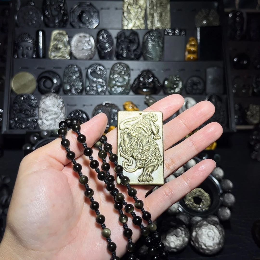 L***G黑曜岩未镶嵌颈饰