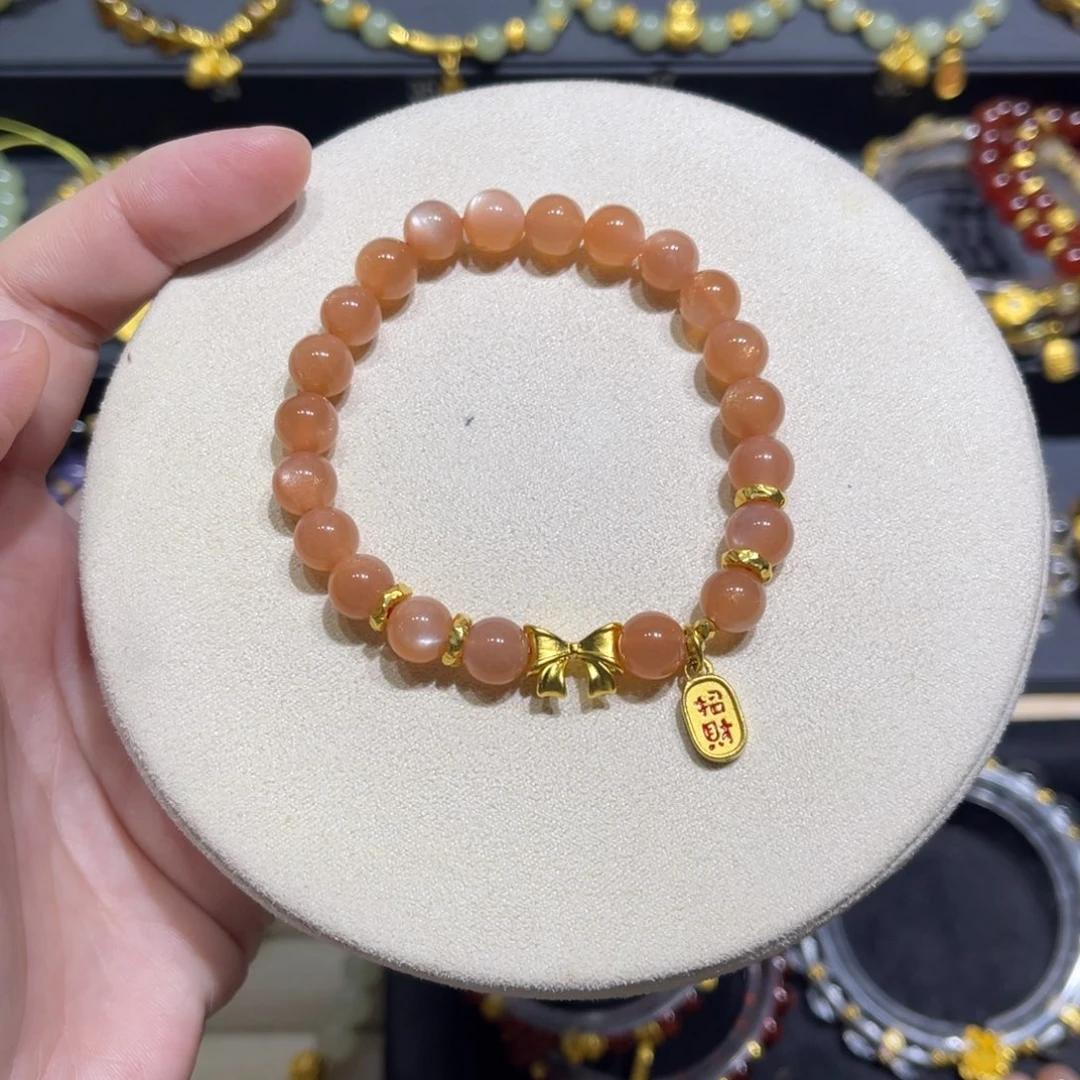 长石玉未镶嵌手链蝴蝶结