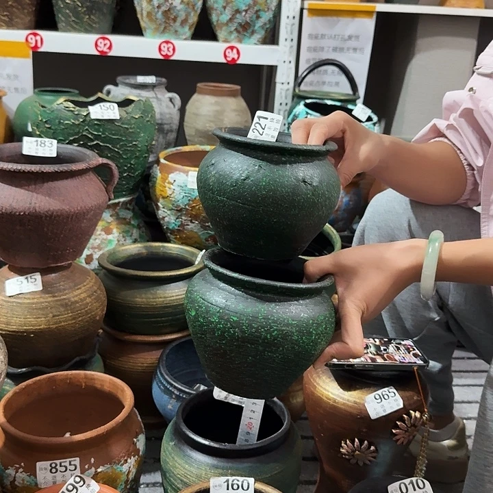 瑕疵绿色圆一对221高度12口径12