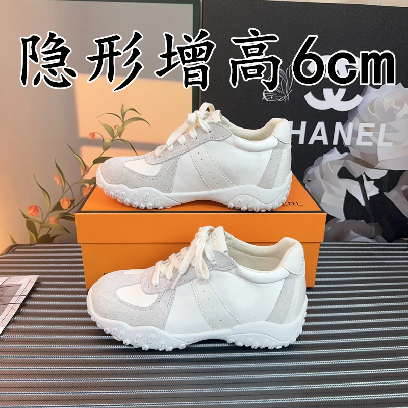 小码3233真皮厚底德训鞋女2025新款休闲运动鞋小个子内增高阿甘鞋