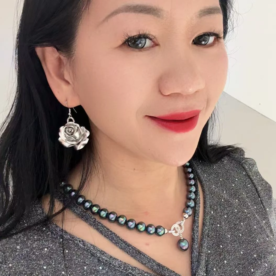 铜合金耳饰 做旧复古大玫瑰花耳环女