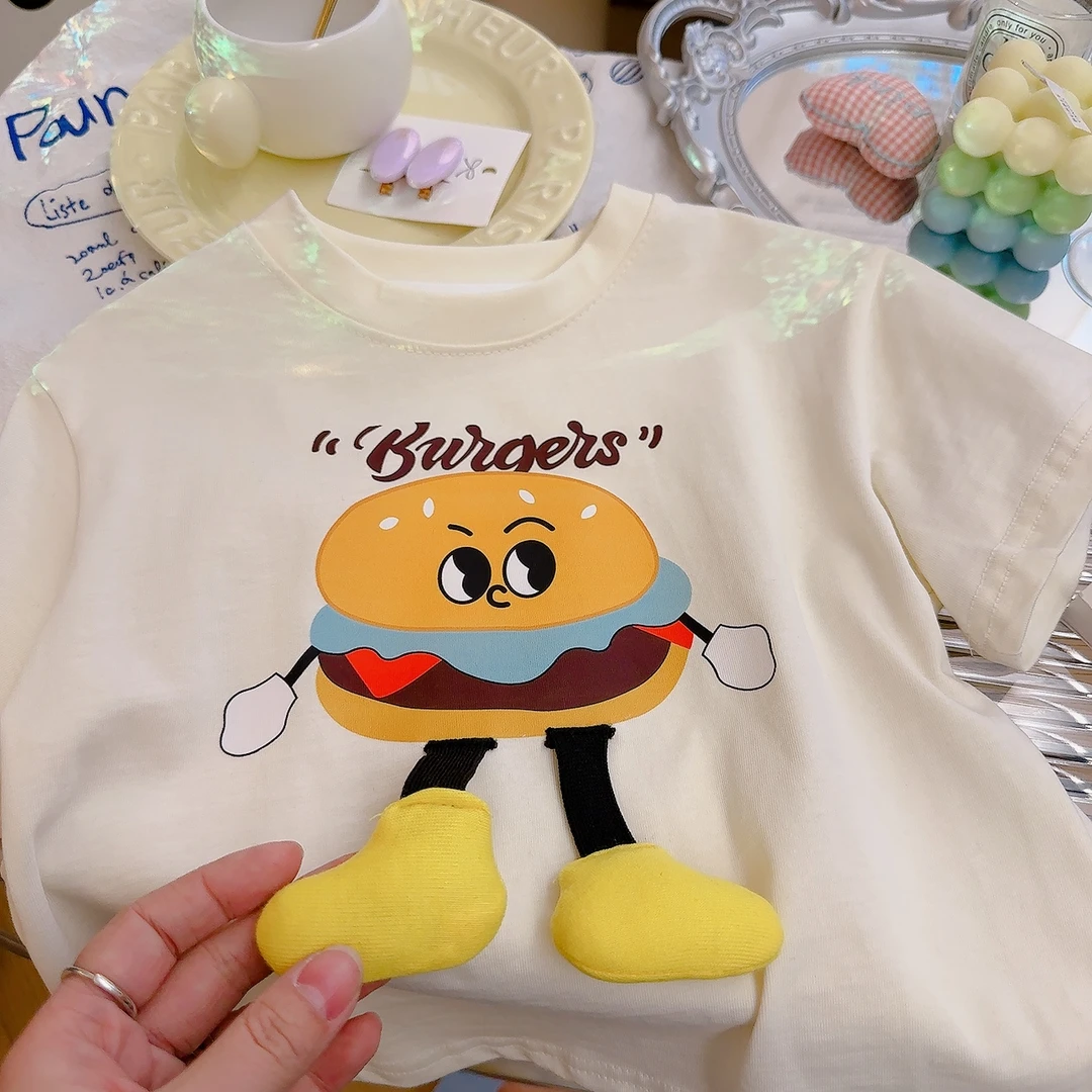 【亲子装】韩系可爱卡通潮牌短袖2025新款男女宝宝宽松上衣潮