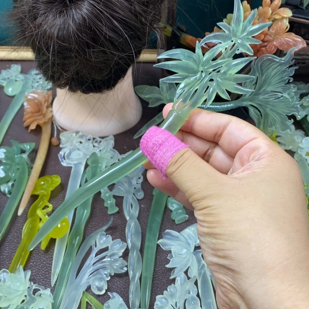 蛇纹石玉未镶嵌发饰