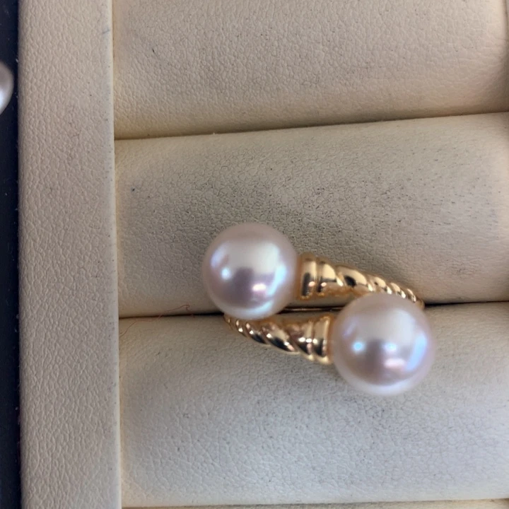 银S925镶嵌戒指海水珍珠