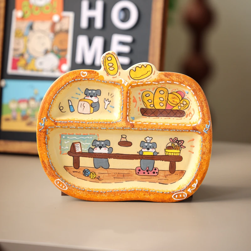 编号168面包雪纳瑞分餐盘