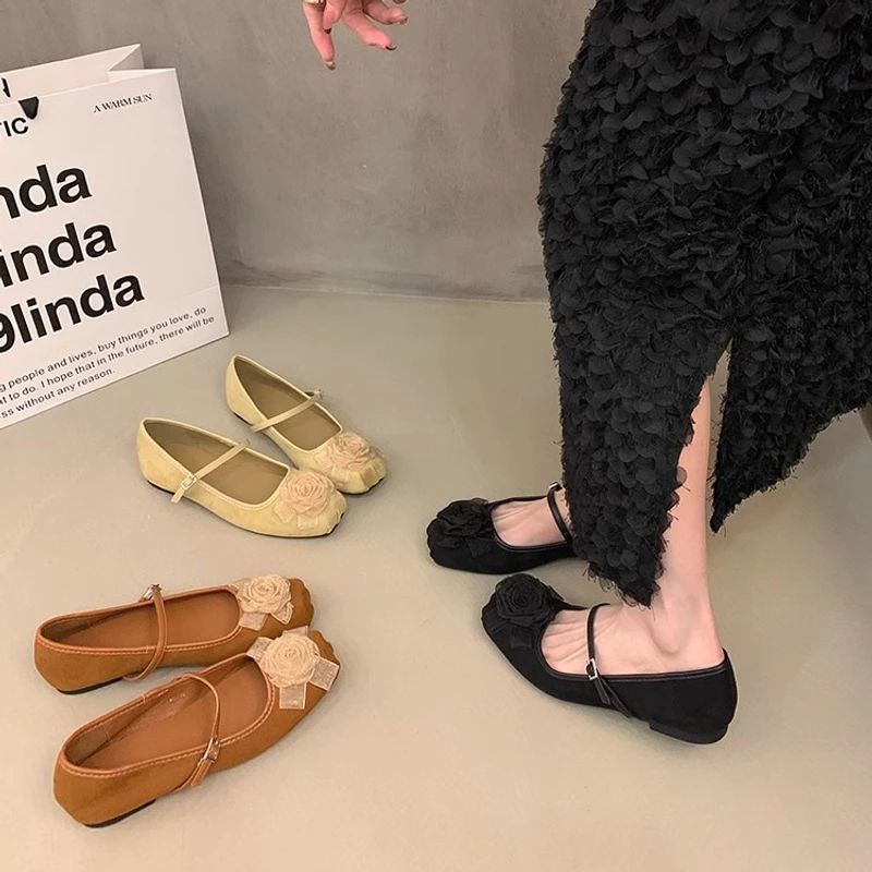 小香风女鞋软底鞋平底芭蕾舞鞋春季季法式复古单鞋新中式玛丽珍