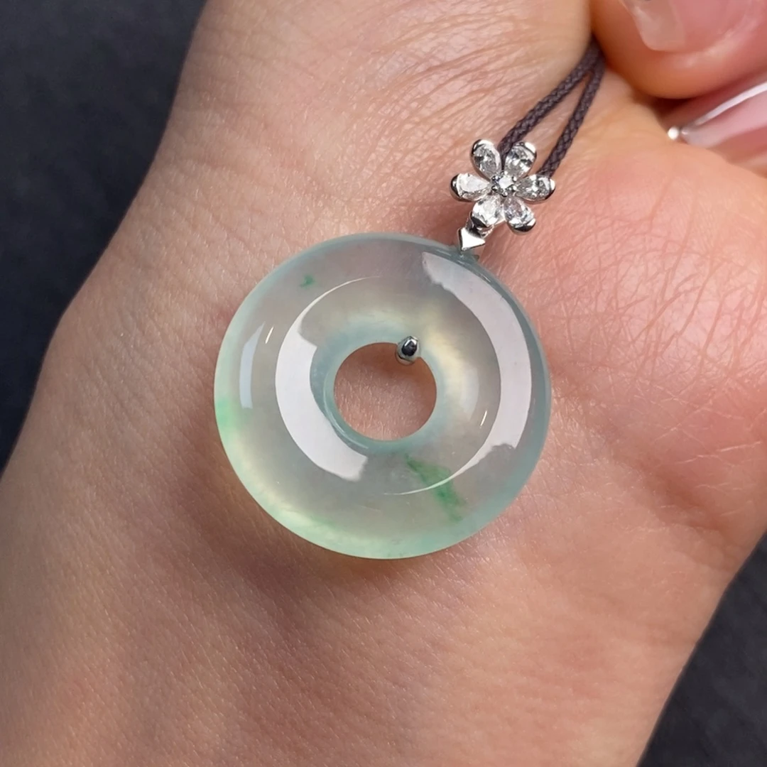 翡翠颈饰18K金镶嵌21.5-4.4