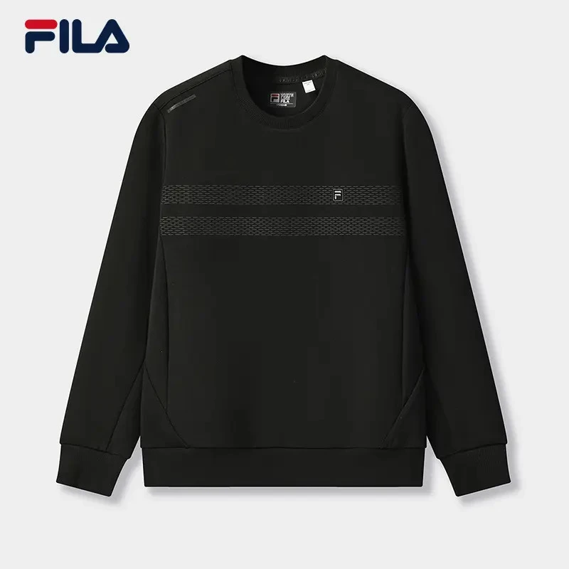 FILA斐乐男装长袖套头圆领卫衣运动套头衫简约上衣F11M543205F