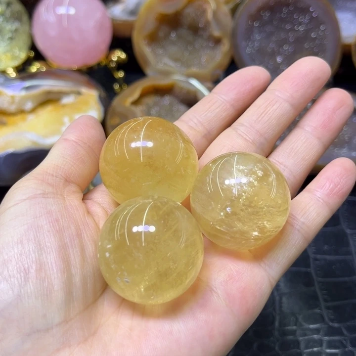 未镶嵌发饰水晶冰州黄球3️⃣