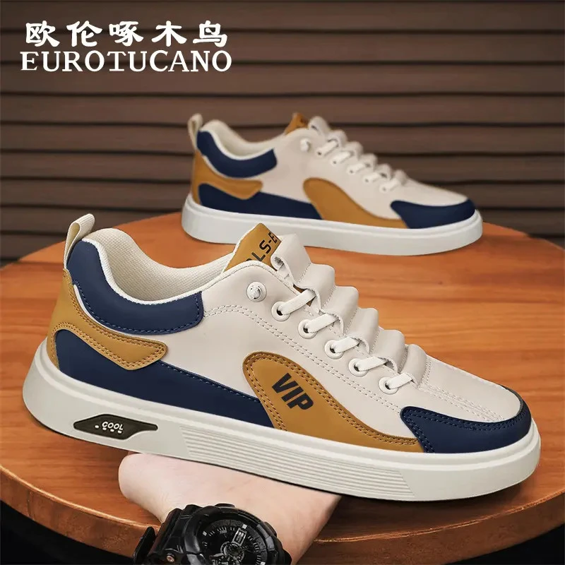 欧伦啄木鸟EUROTUCANO男鞋秋季透气百搭休闲板鞋子男款运动小白鞋