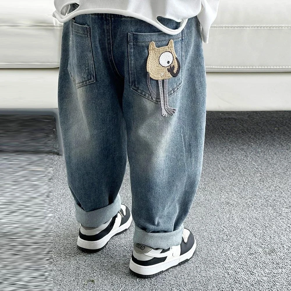 童装男童牛仔裤春秋季中小童宽松长裤儿童男孩宝宝帅气休闲裤潮流