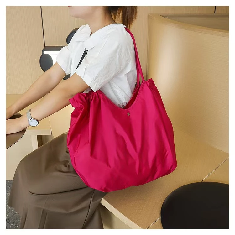 【海外订单】日系时尚四色可折叠购物袋 超市便携折叠包外出手提袋