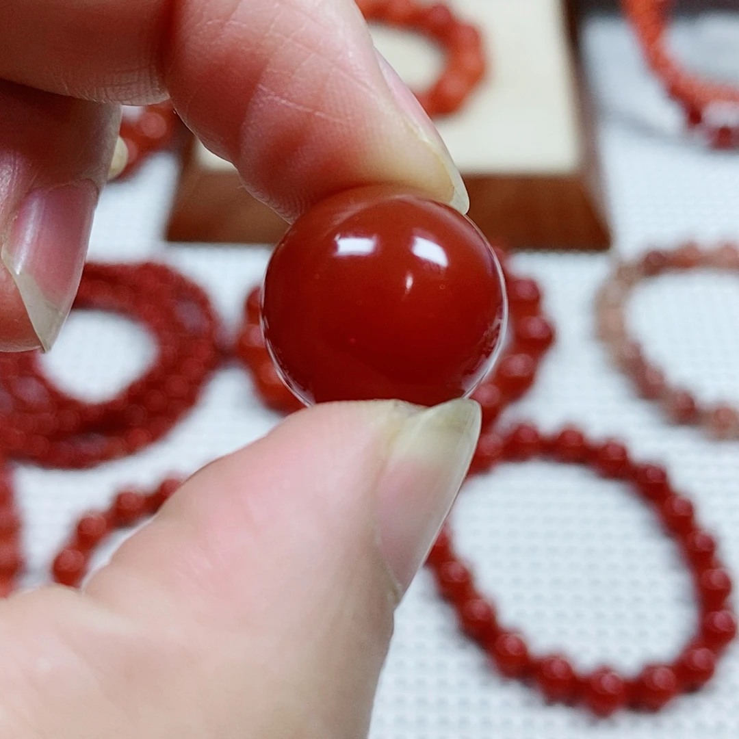 南红玛瑙未镶嵌单珠卡16