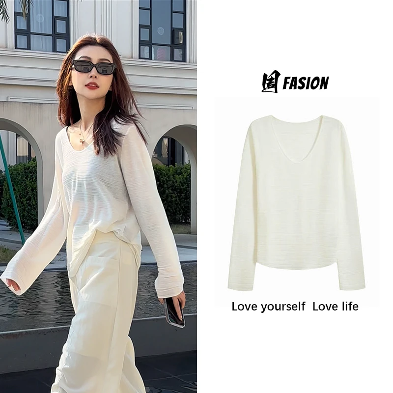 【周Fasion】套头款春夏季韩版休闲外穿插肩袖薄款气质宽松女针织衫