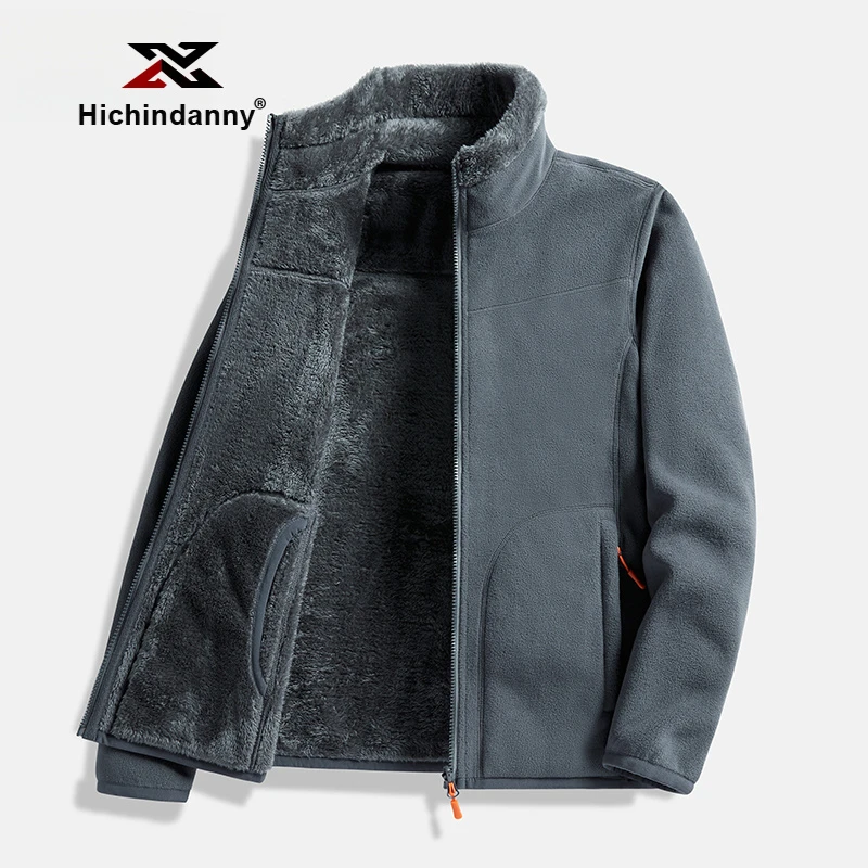 HICHIN抓绒衣男女冬季珊瑚绒摇粒绒双面穿加厚开衫外套冲锋衣内胆