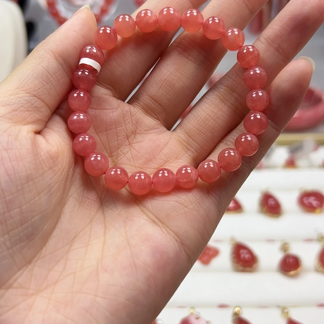 菱锰矿（红纹石）未镶嵌手串