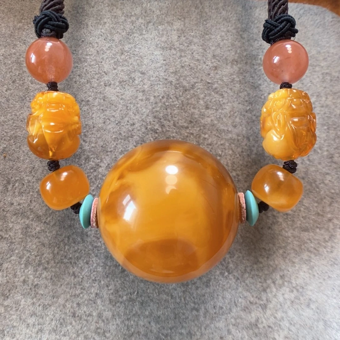 未镶嵌项链蜜蜡锁骨