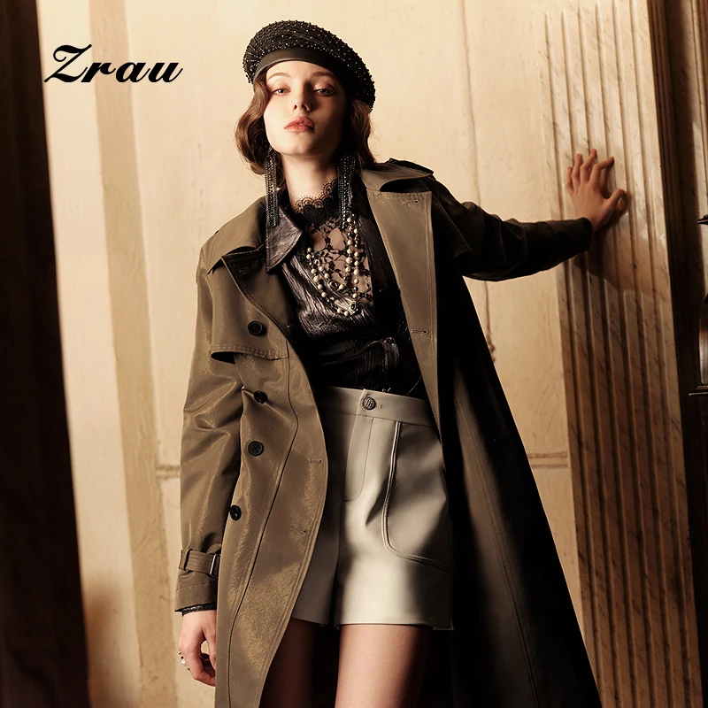 ZRAU复古英伦双排扣显瘦风衣外套Z1243F0004