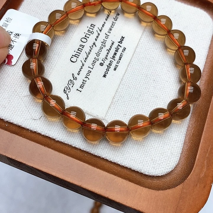 黄晶珠宝半成品未镶嵌L顶级手串8mm