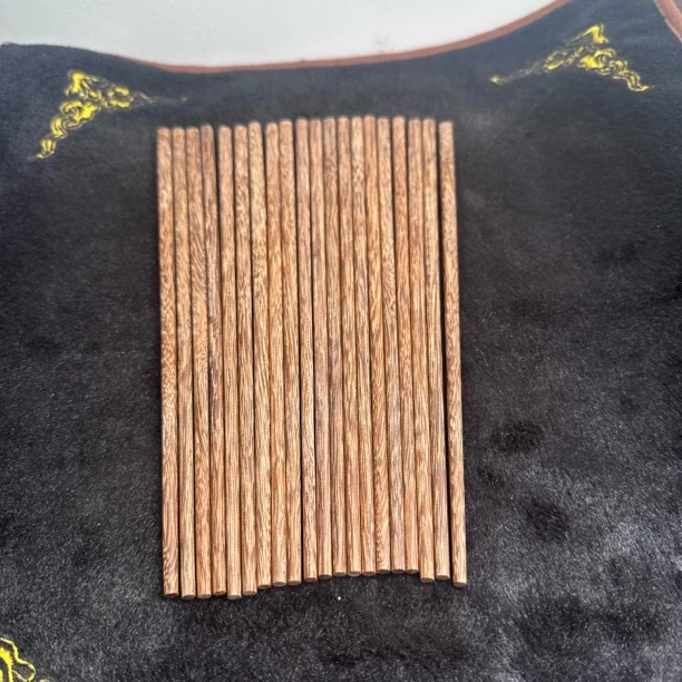 【天然原木】鸡翅木十双箸子天然原木整木木艺