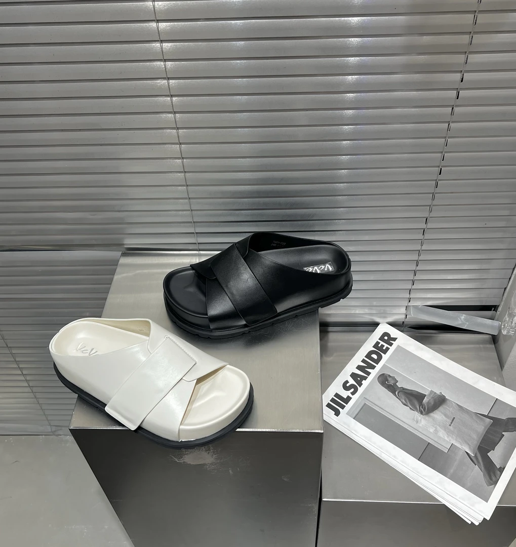 7601-722羊皮厚底时尚百搭夏季休闲软底拖鞋