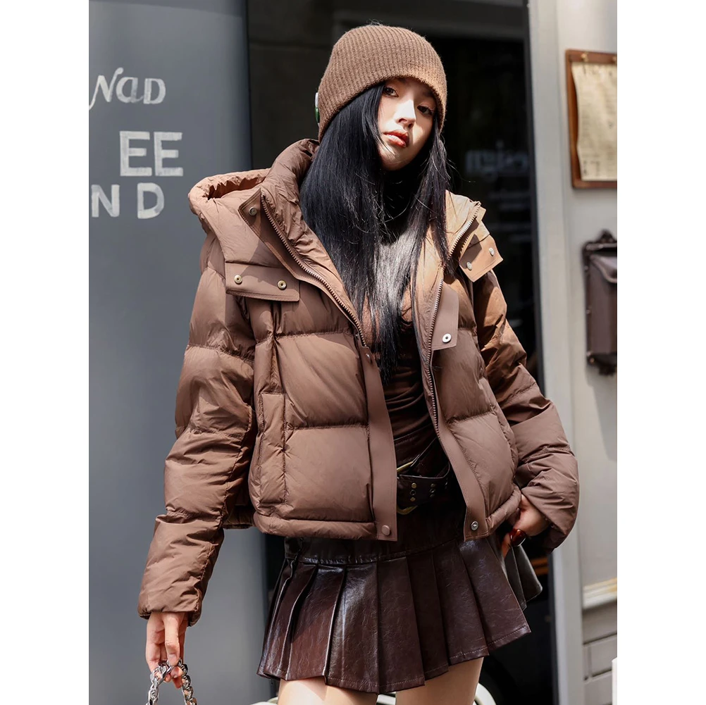 9008#羽绒服2024年爆款正品冬季宽松白鸭绒时尚外套