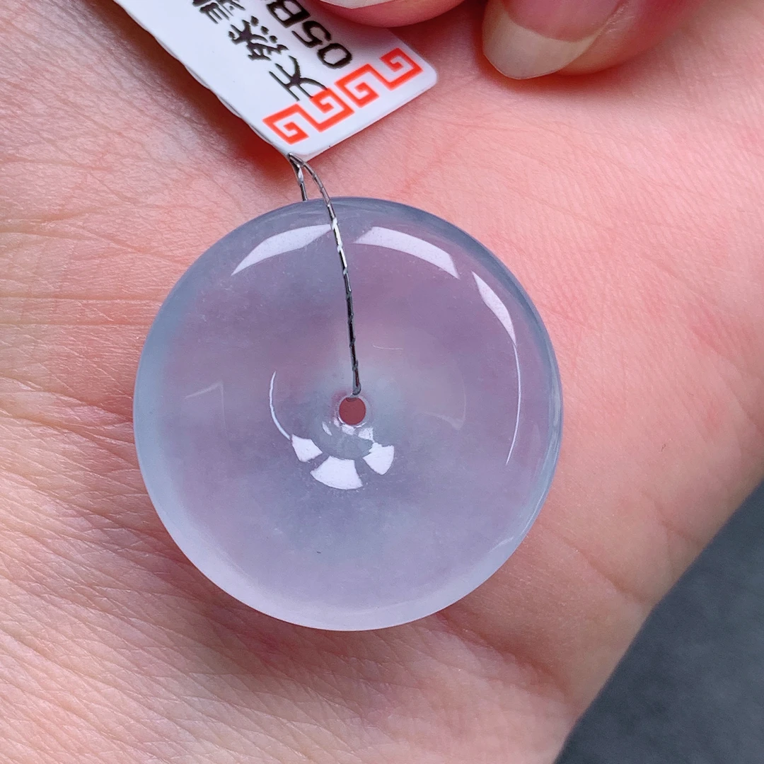 天然缅甸翡翠A货冰平安扣气质精美尺寸23.4+5.5  272