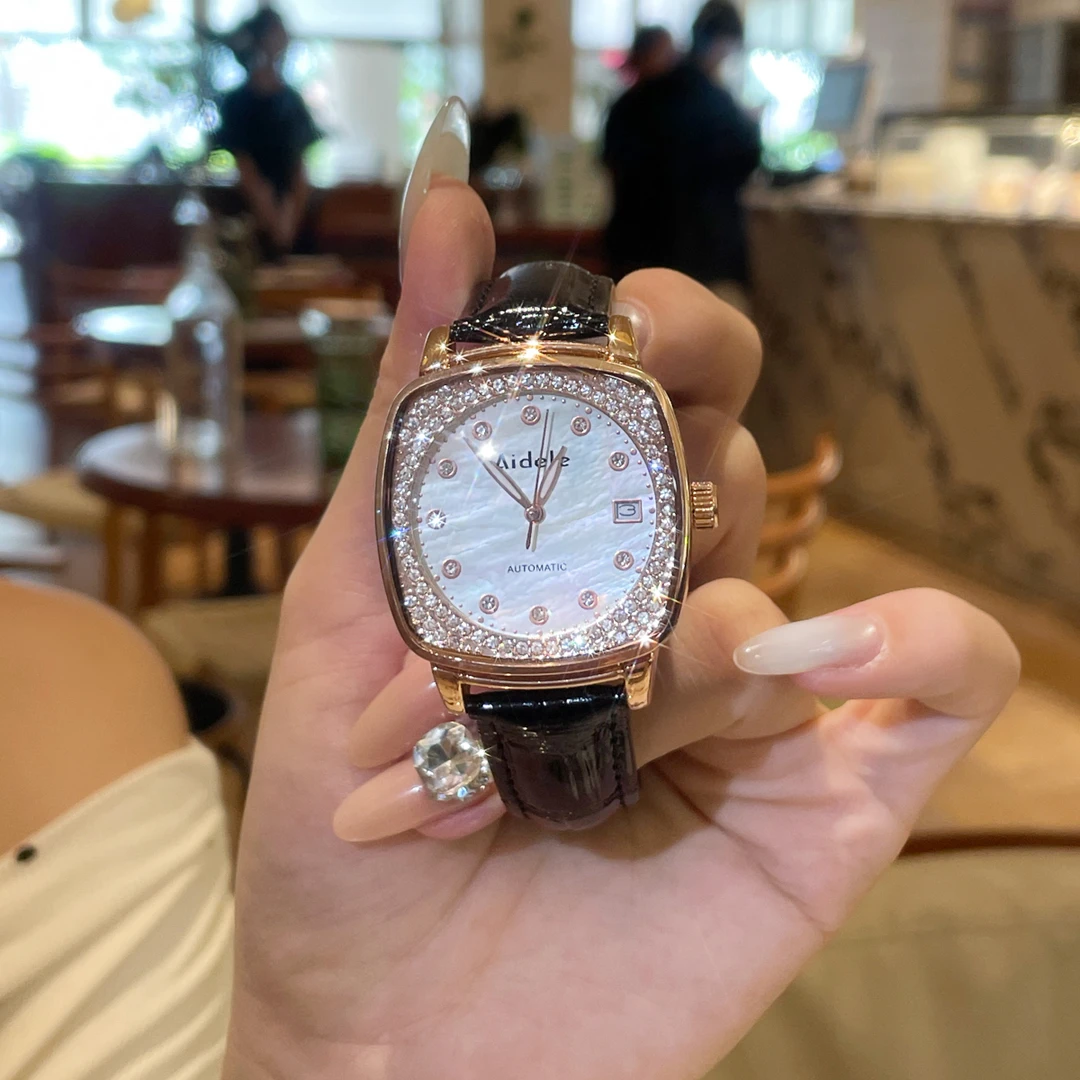 满天星小众艺术女士高级感大表盘气质机械女士腕表-3917