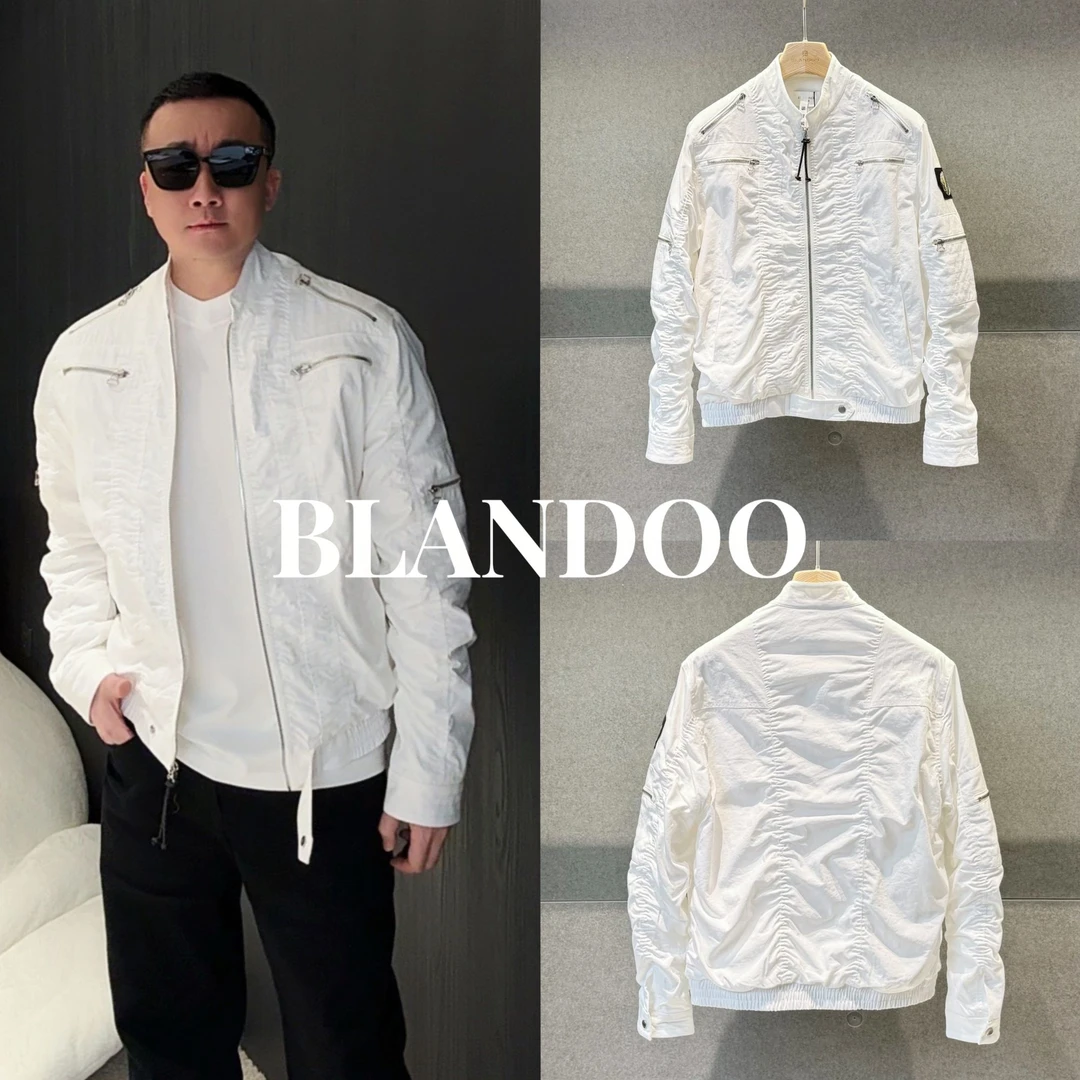 BLANDOO "拉链设计" 设计师款男士经典百搭立领夹克外套1BD1429