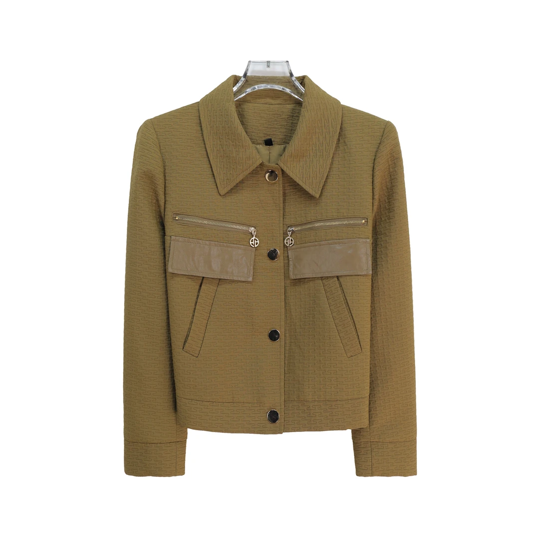 新款小香风时尚气质高级感翻领短款外套上衣S2568