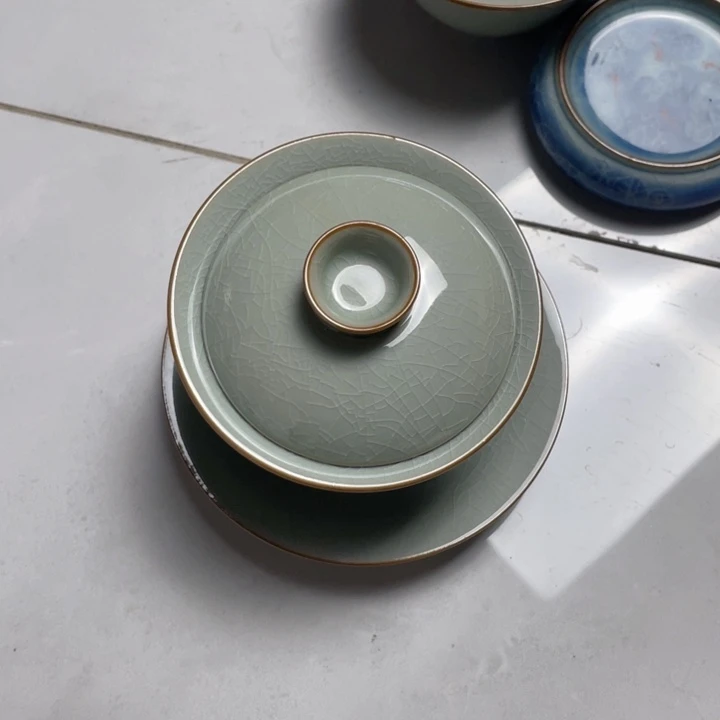 摆件青花素盖碗jjj