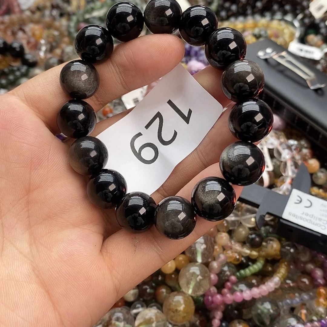 黑曜岩未镶嵌手链手链