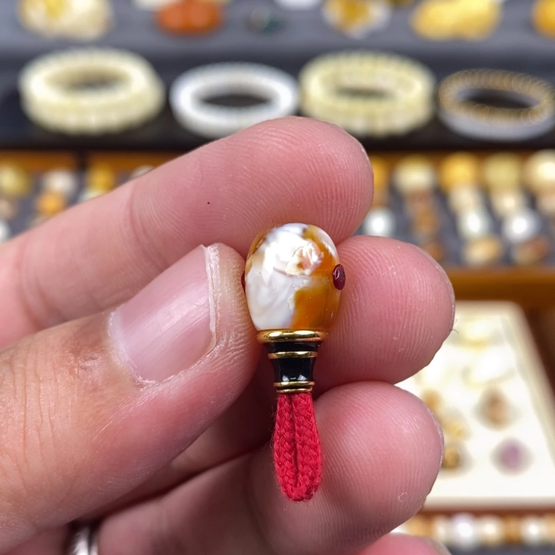 未镶嵌蜜蜡裸石配饰三通尺寸9.8