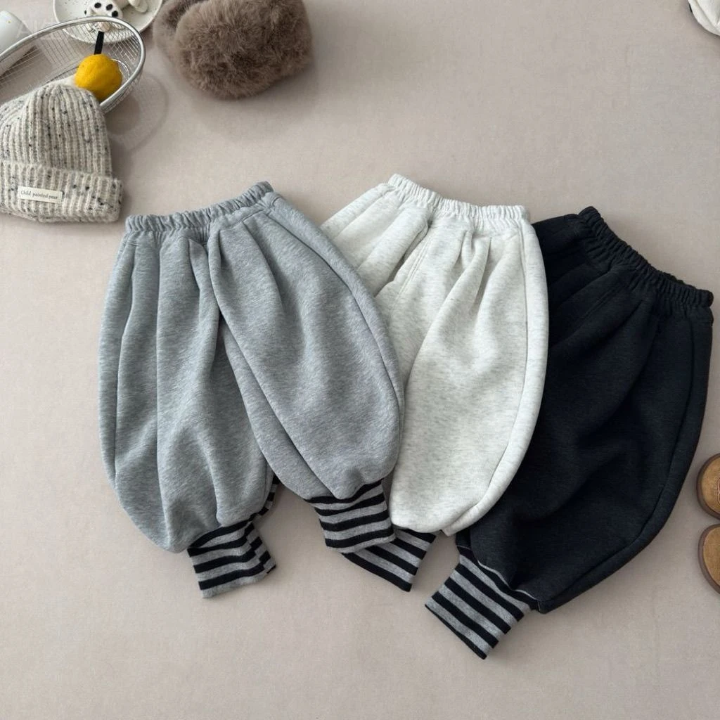 2025秋冬季新款百搭宽松儿童韩系卫裤秋冬男女宝时尚收口裤洋气款