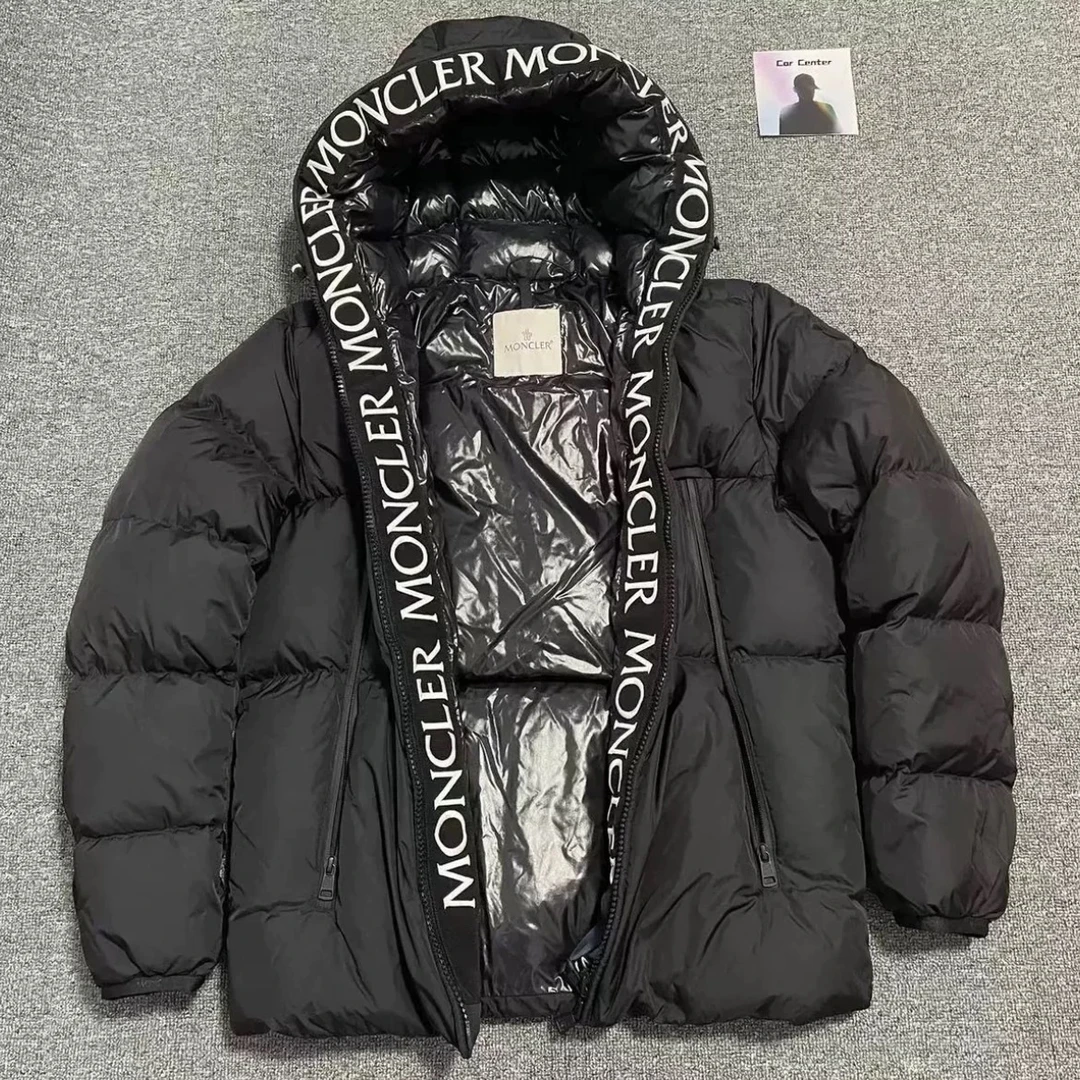 95新 MONCLER 蒙口黑色字母羽绒服/xlj09
