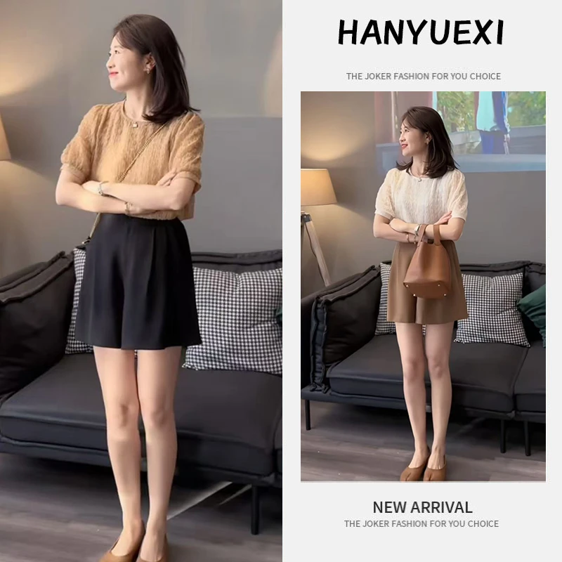 今年流行穿搭一整套2025新款法式小香风褶皱设计上衣休闲短裤套装