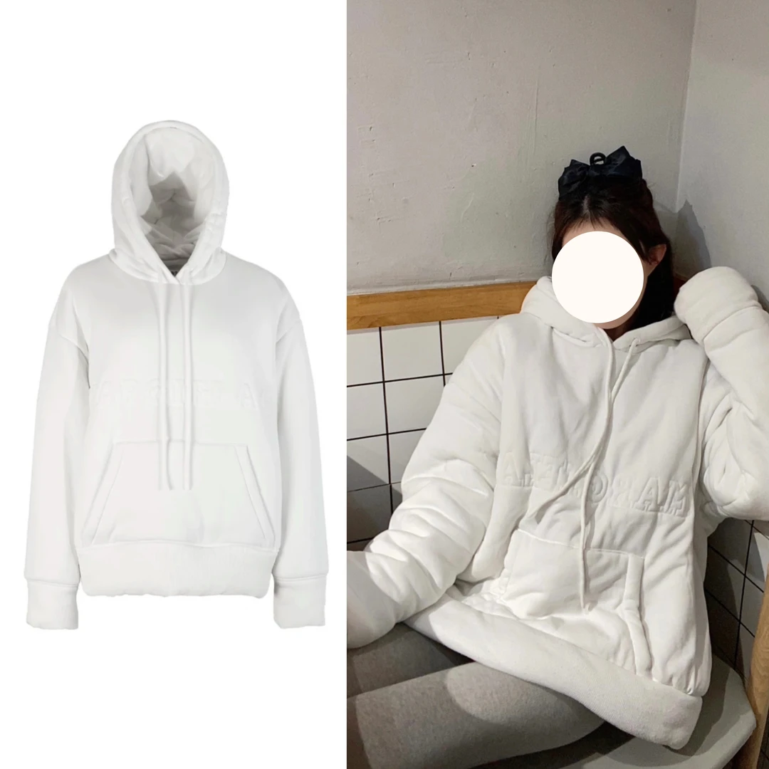 全新未使用 Maison Margiela/梅森马吉拉 MM6 胸口字母面包帽衫